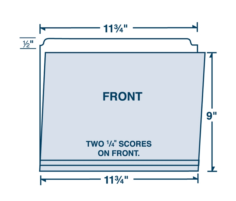 File Folder Letter Size - Full File Tab - Printed with 1 PMS Color 3