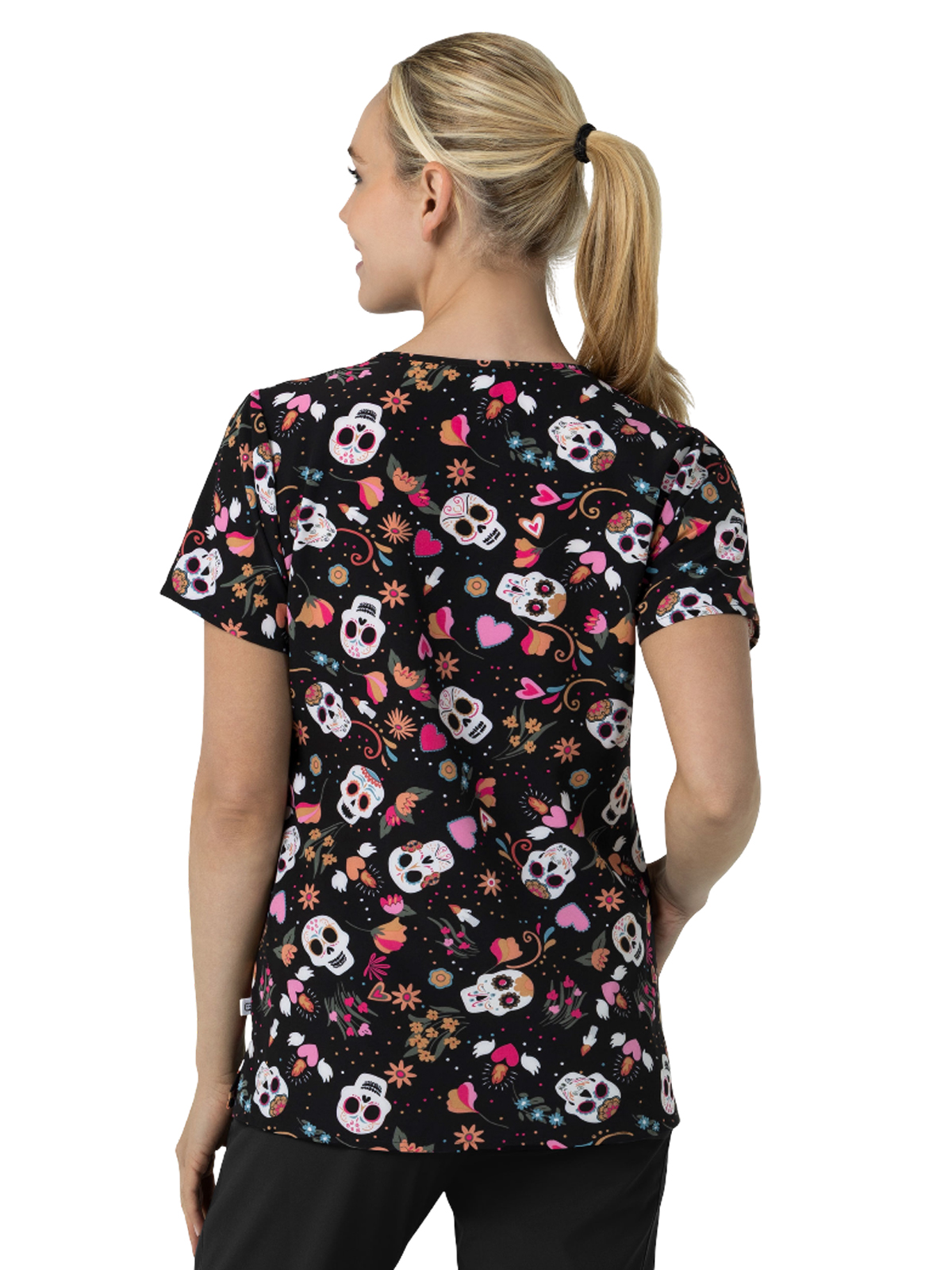 Wink - Fashion Prints - Women's V-Neck Print Scrub Top 14
