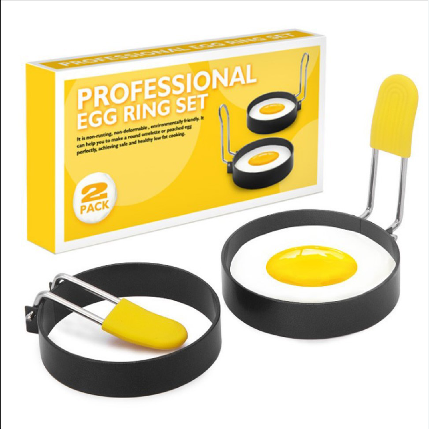 Round Omelette Mold Egg Ring 2 Pack 3