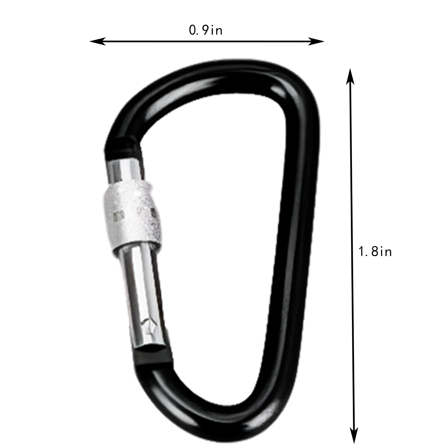 Aluminum D Shape Carabiner w/ Screw Lock 9