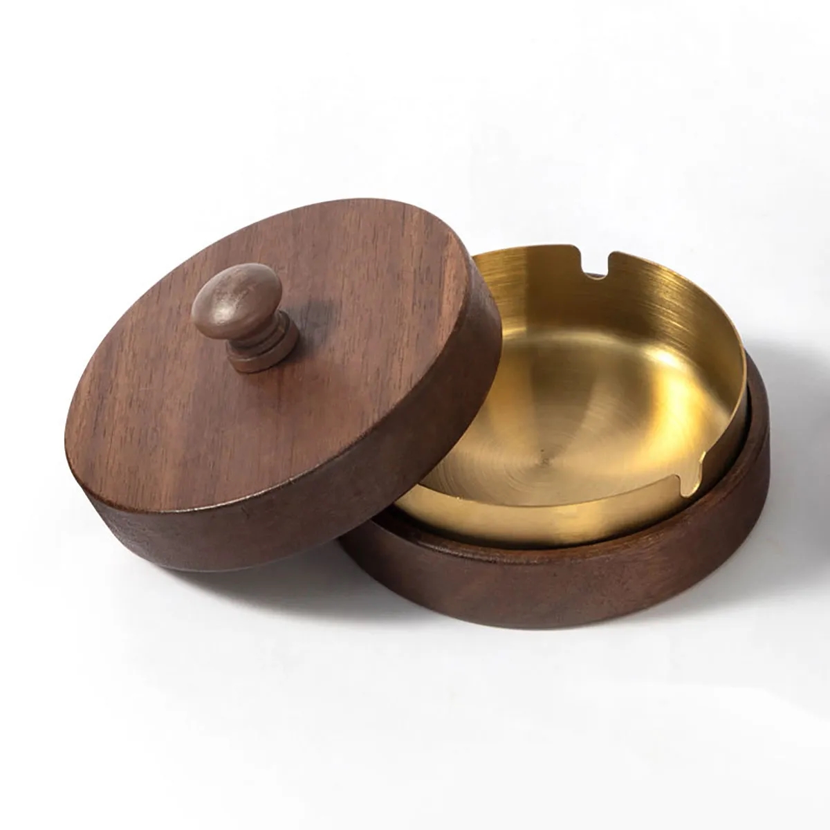 Wooden Portable Windproof Decorative Ashtrays for Cigarettes 5