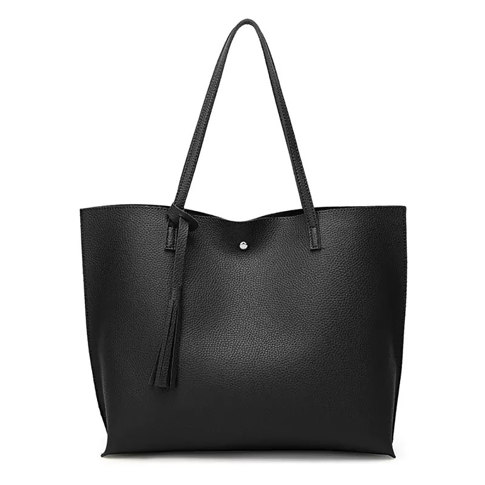 PU Leather Tote Shoulder Bag, custom tote bag with logo imprint 2