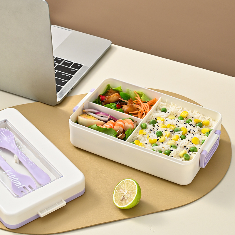 Portable Square Lunch Box With Cutlery 5