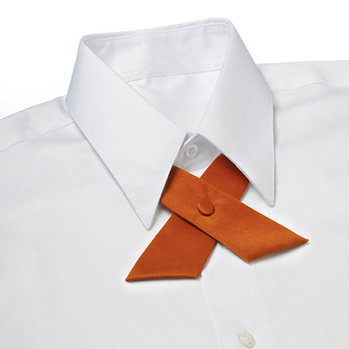 Orange Polyester Satin Crossover Tie 2