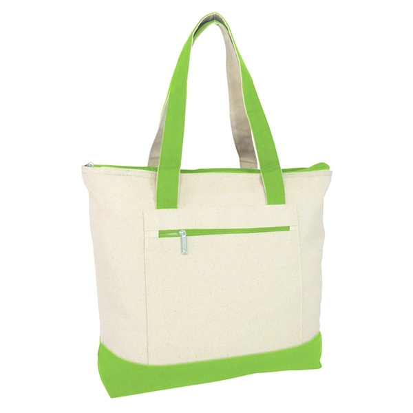 Heavy Canvas Zippered Shopping Tote Bags, custom tote bag with logo imprint 3