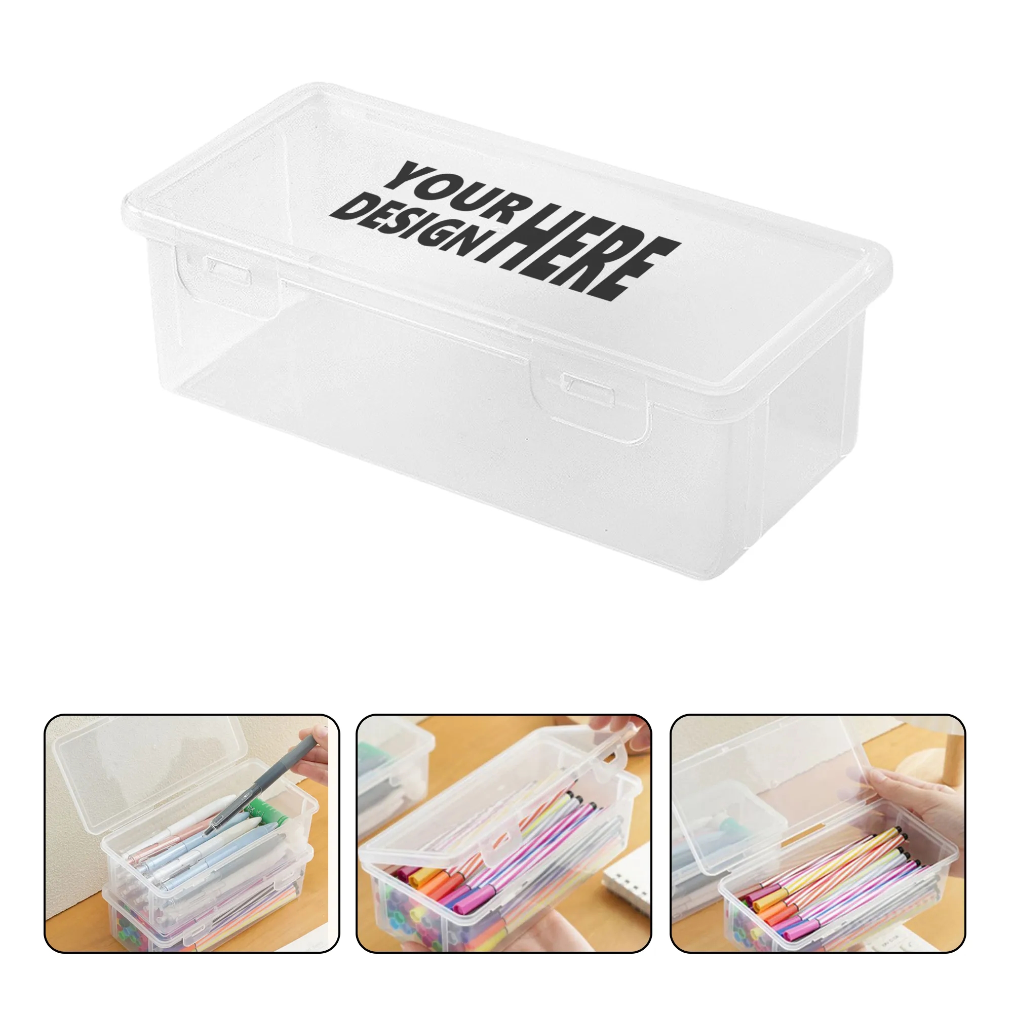 Clear Large-Capacity Stationery Storage Box