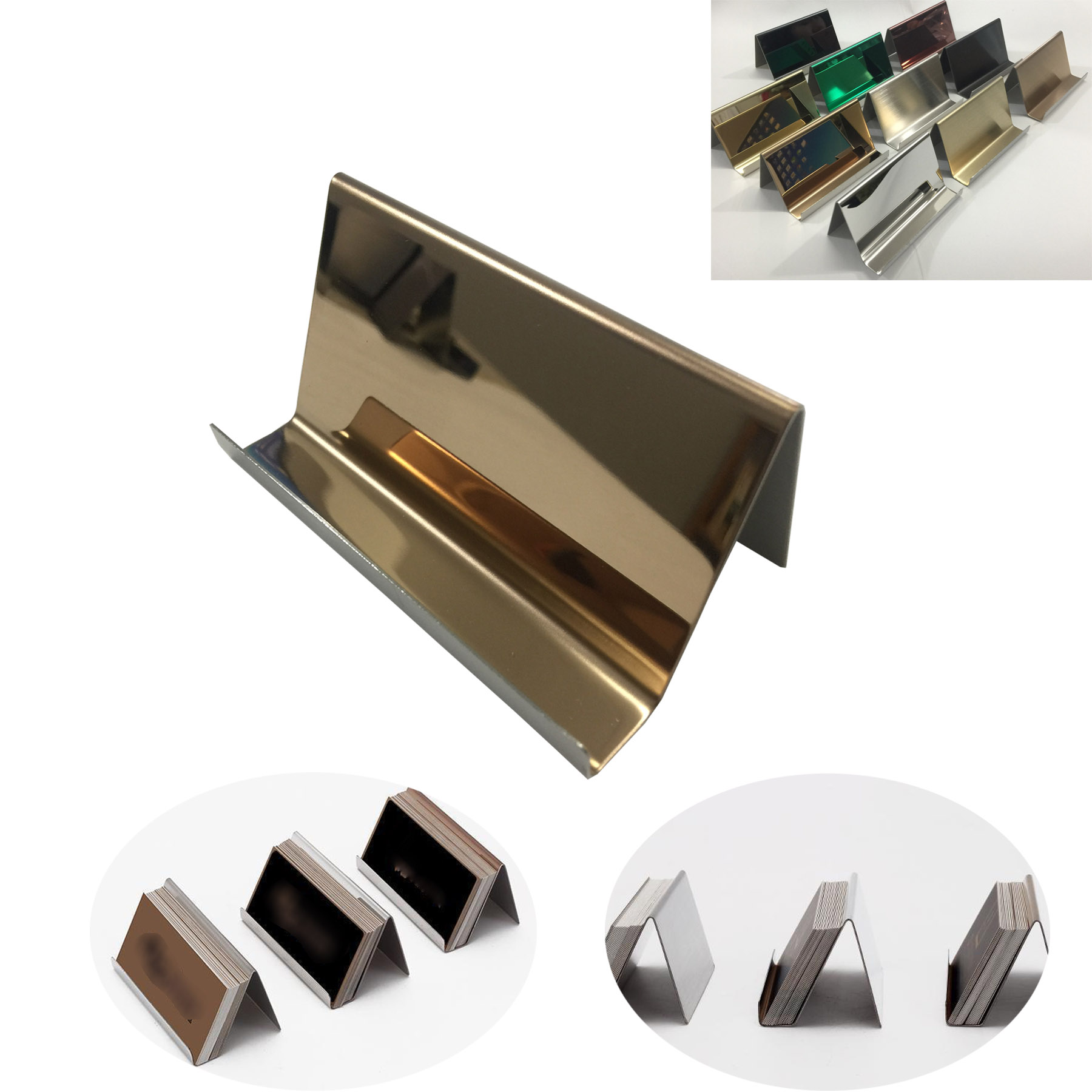 Stainless Steel Business Card & Phone Holder 2