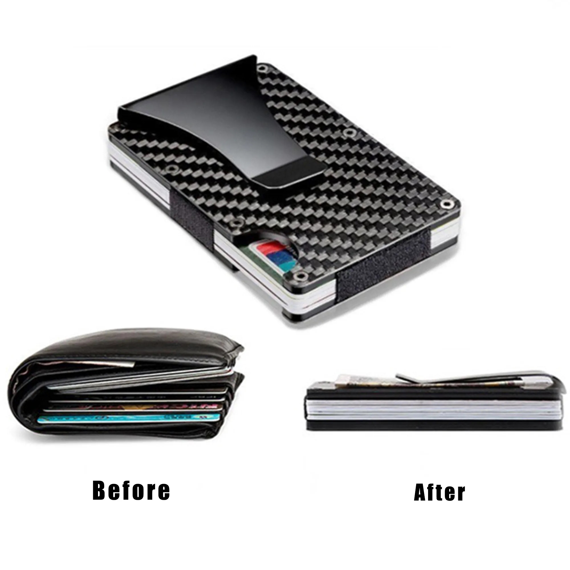Carbon Fiber Credit Card Holder with Money Clip 3