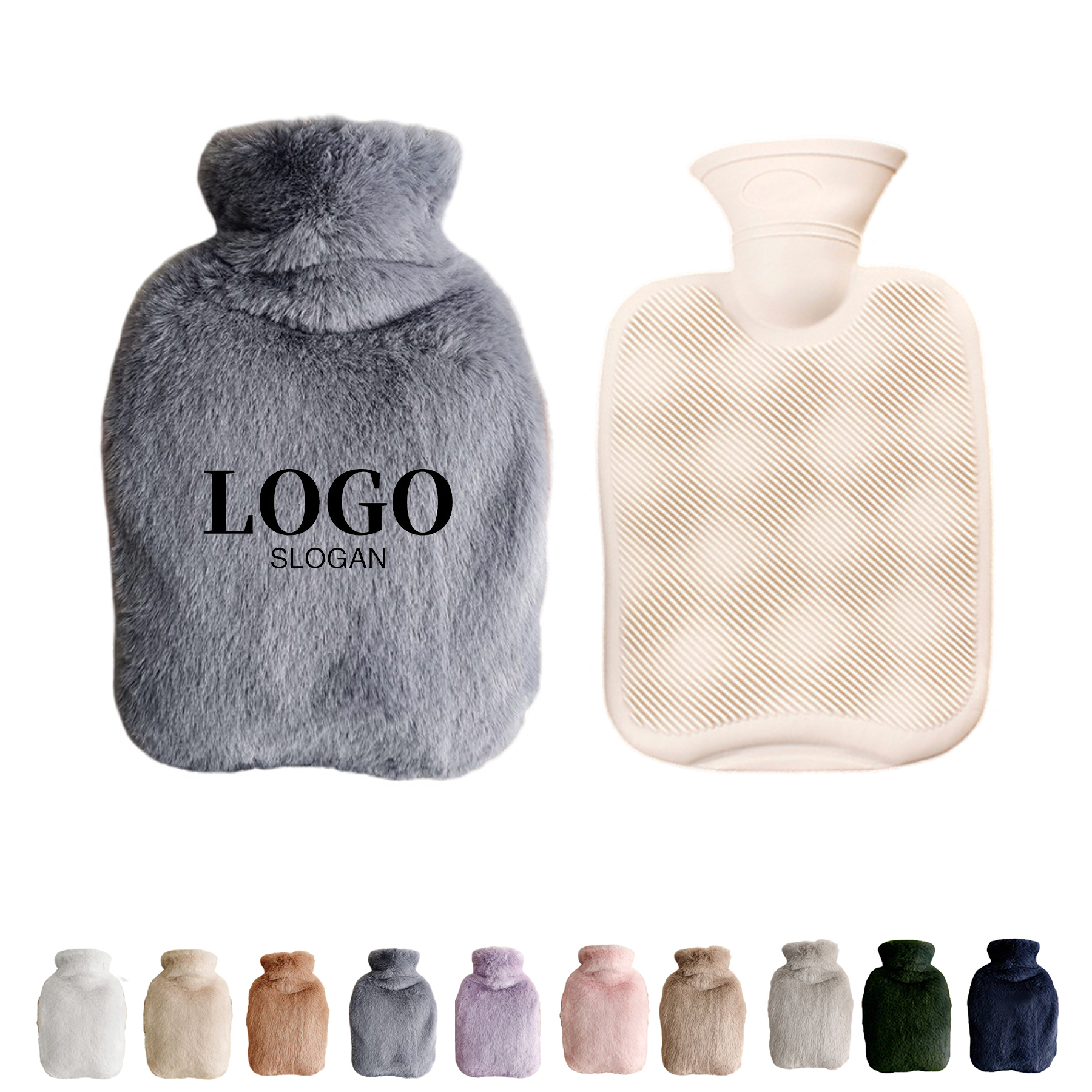 Hot Water Bottle With Plush Cover 2