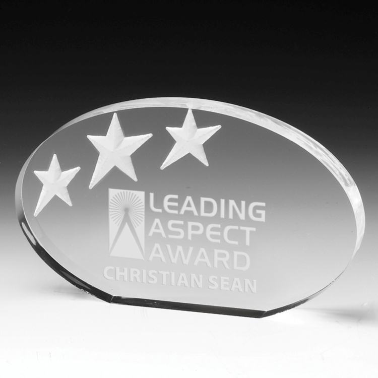 Oval Deep Etch Award - Screen Printed 5