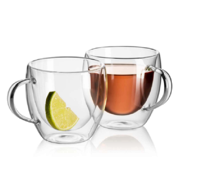 2.5oz Crystalite Double Wall Glass Coffee Mugs 1