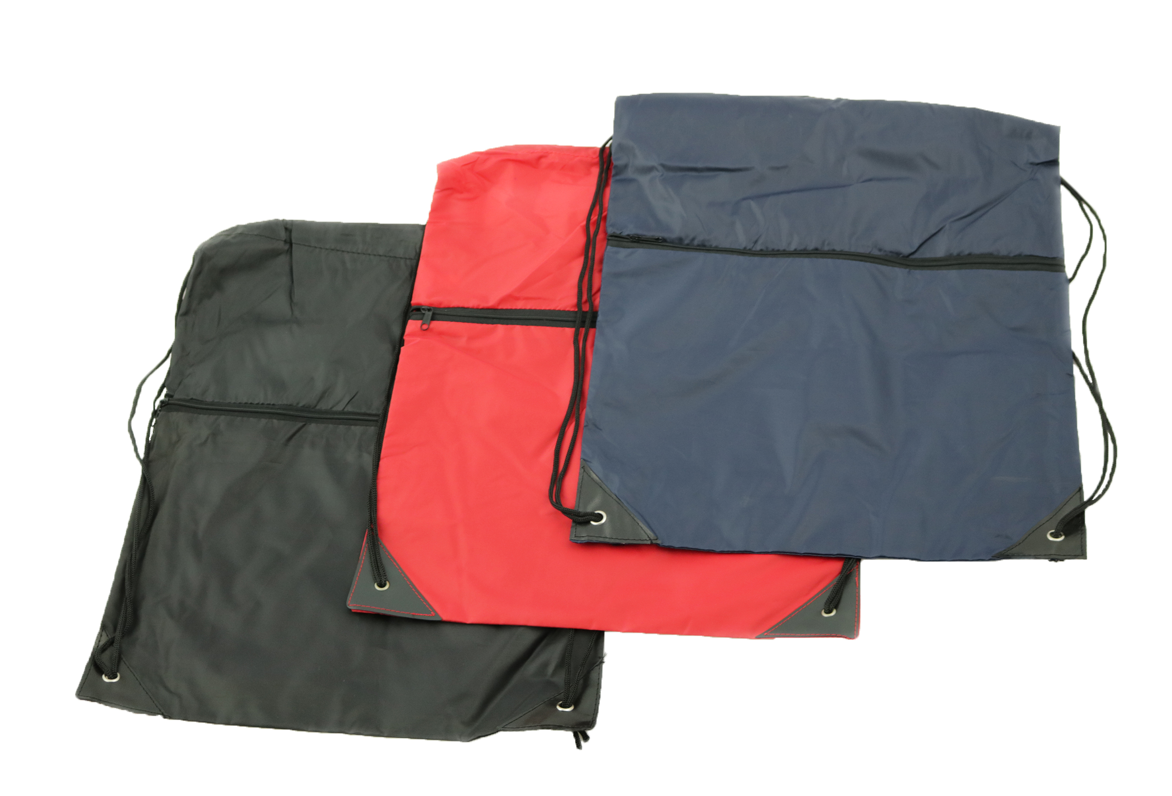 Spectrum Drawstring Tote /w Zipper Pockets