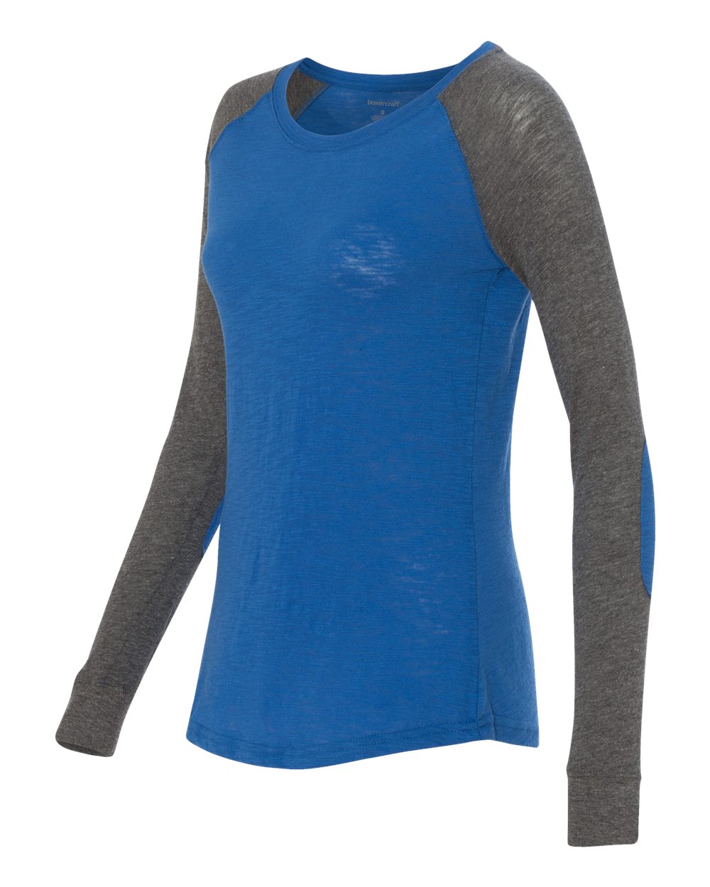 Women's Preppy Patch Slub Long Sleeve T-Shirt - T66 42