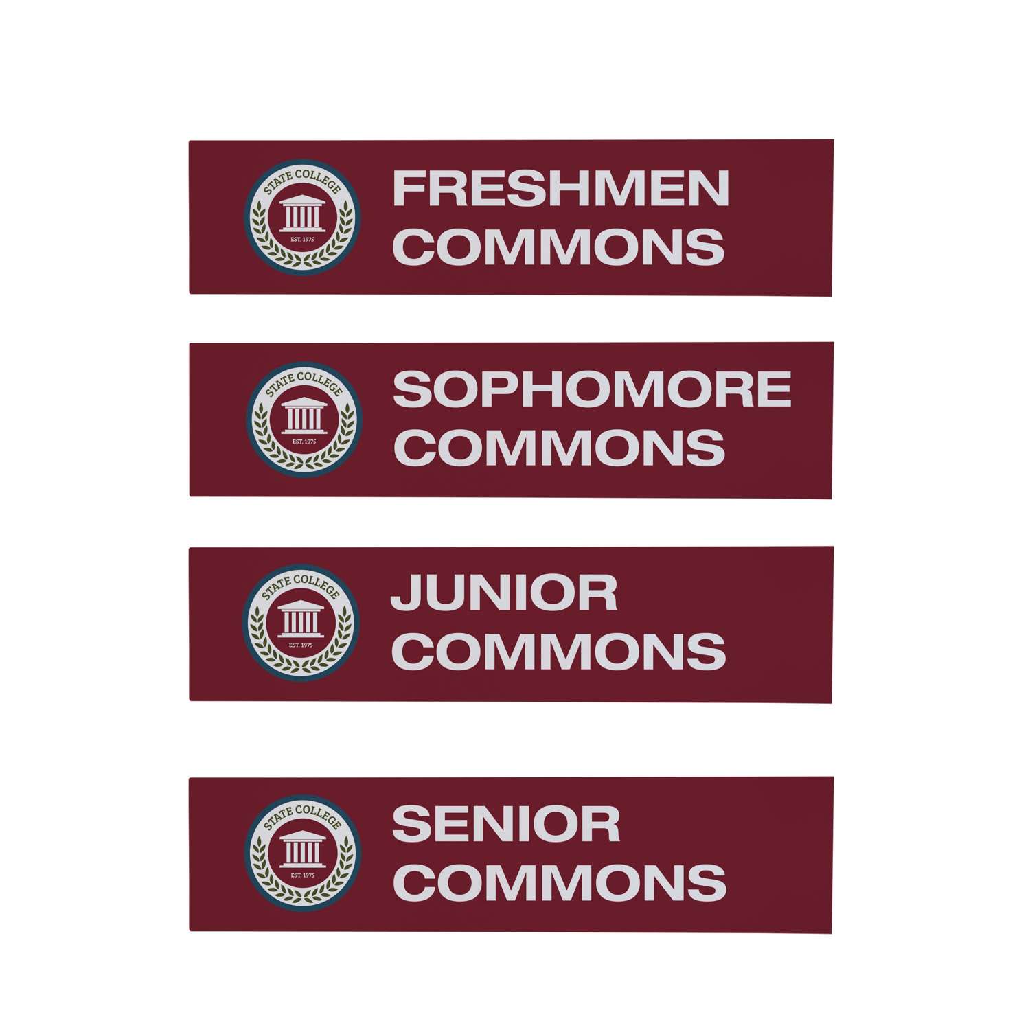 Wayfinding Rectangle Sign Post Set of Four Graphic Signs 1