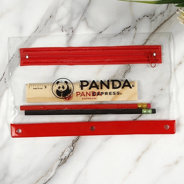 3-Ring Hole Punch Clear Pencil Pouch 3