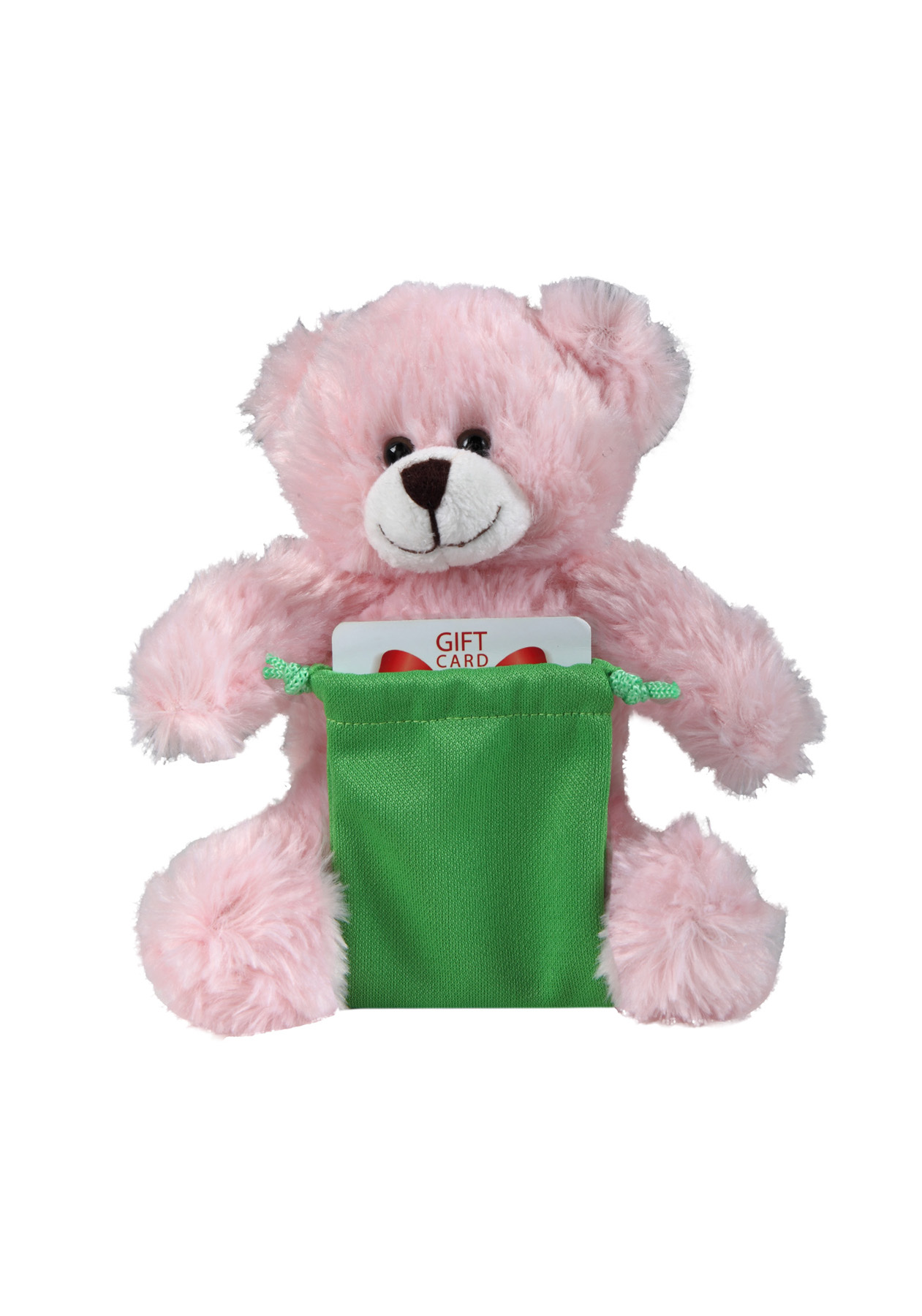 soft plush Pink Bear with gift card sack 4