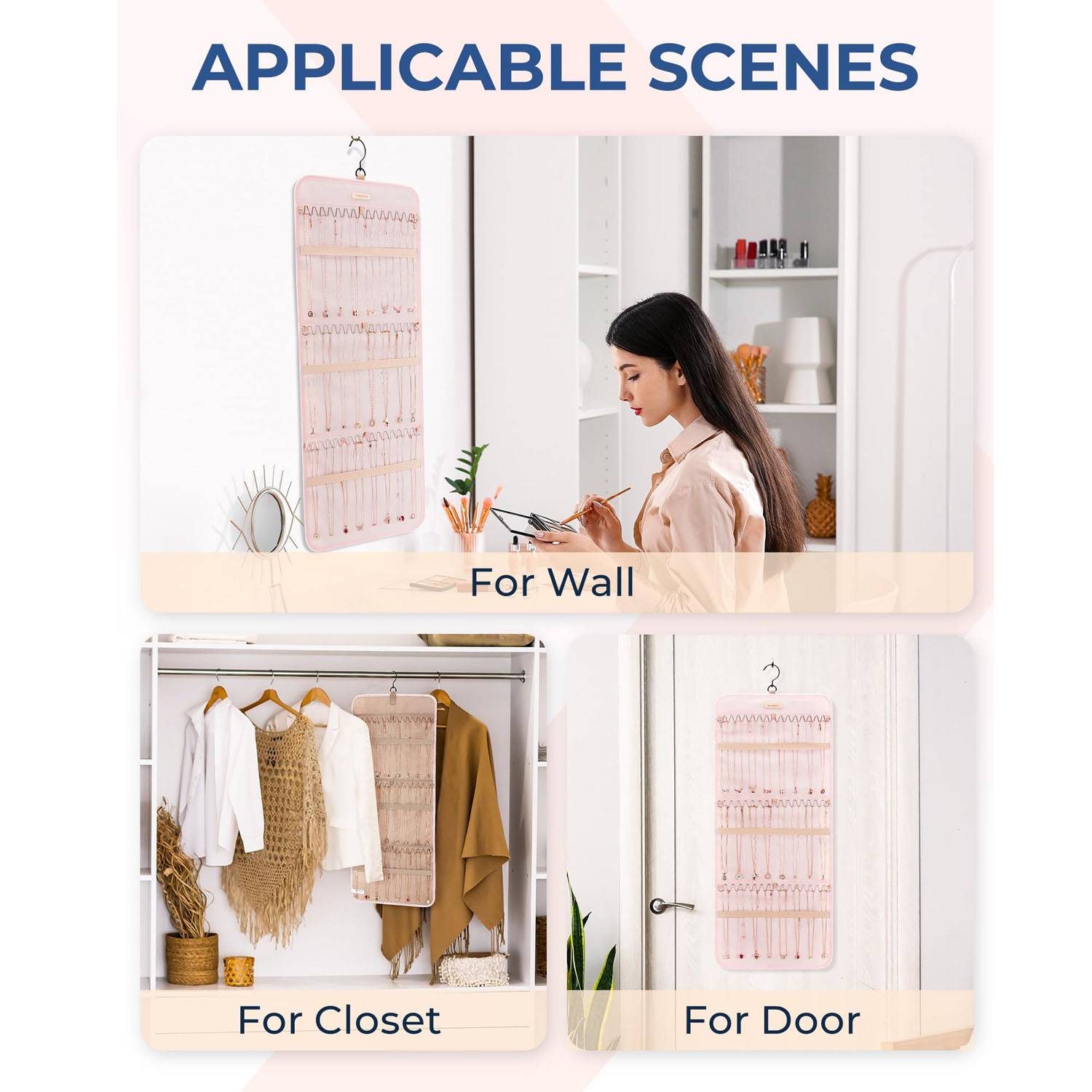 Jewelry Organizer Storage Roll w/ Hanger 5