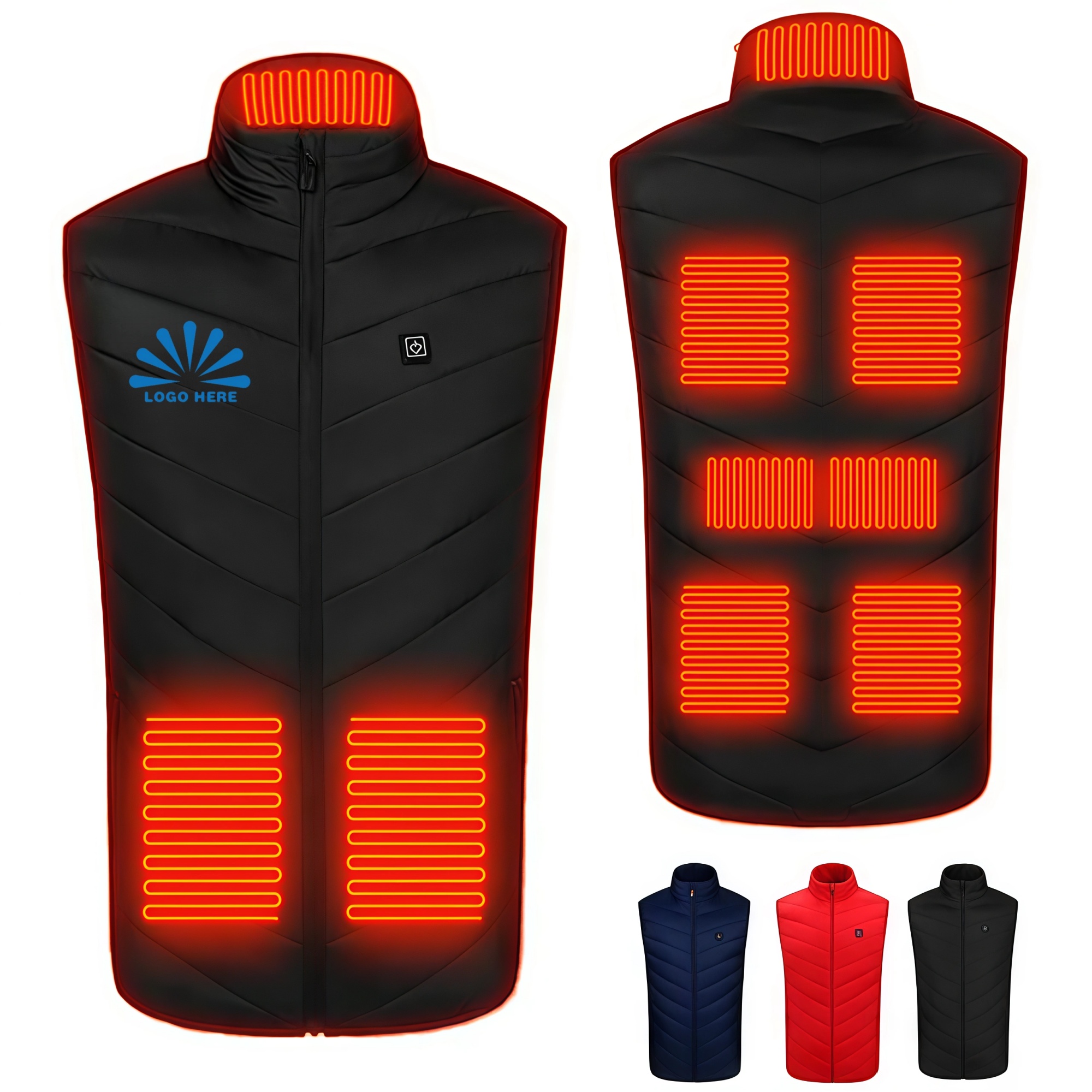 MOQ10 Heated Vest 9 Heating Areas Electric USB Warming 3