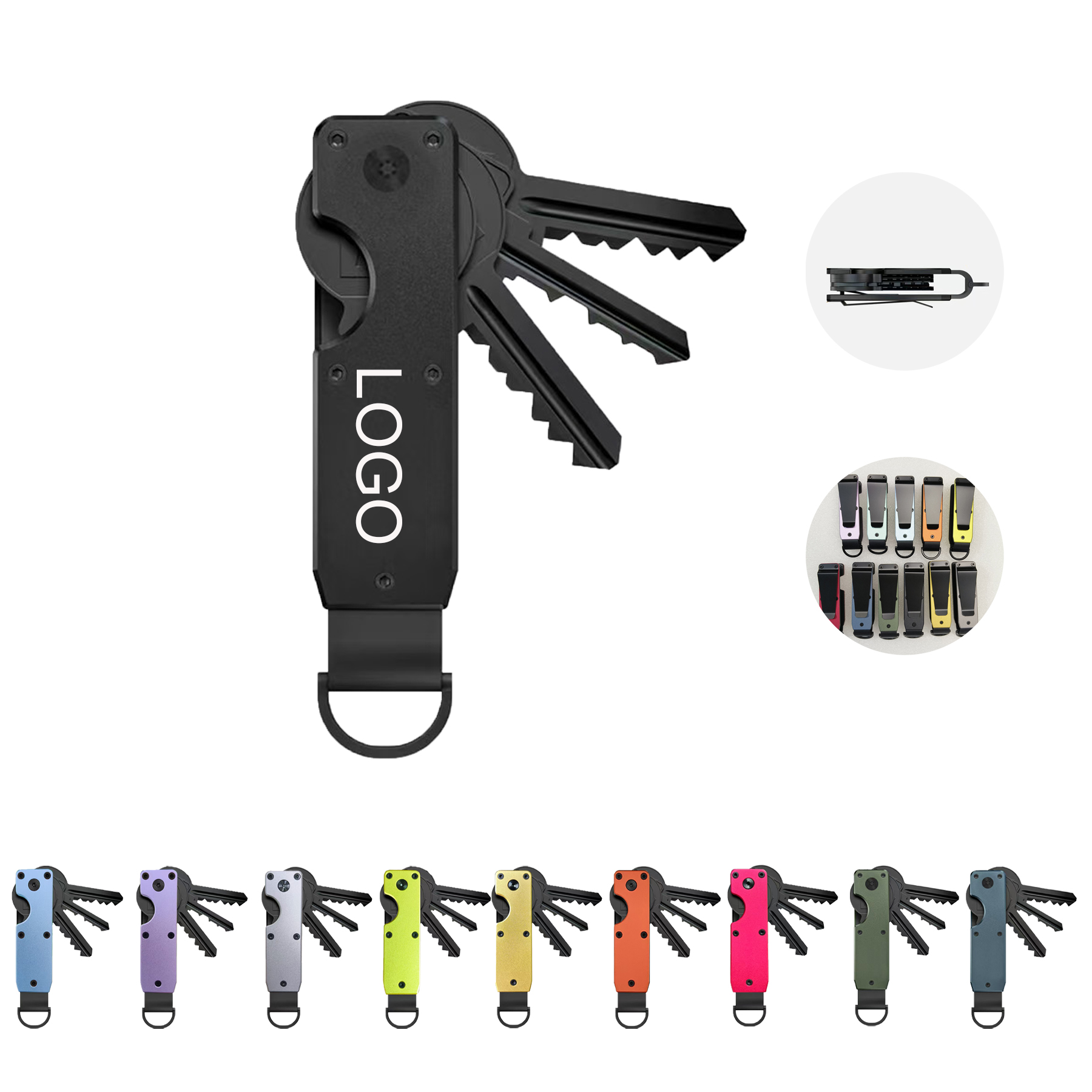 Metal Key Organizer Keychain 
with Clip 2