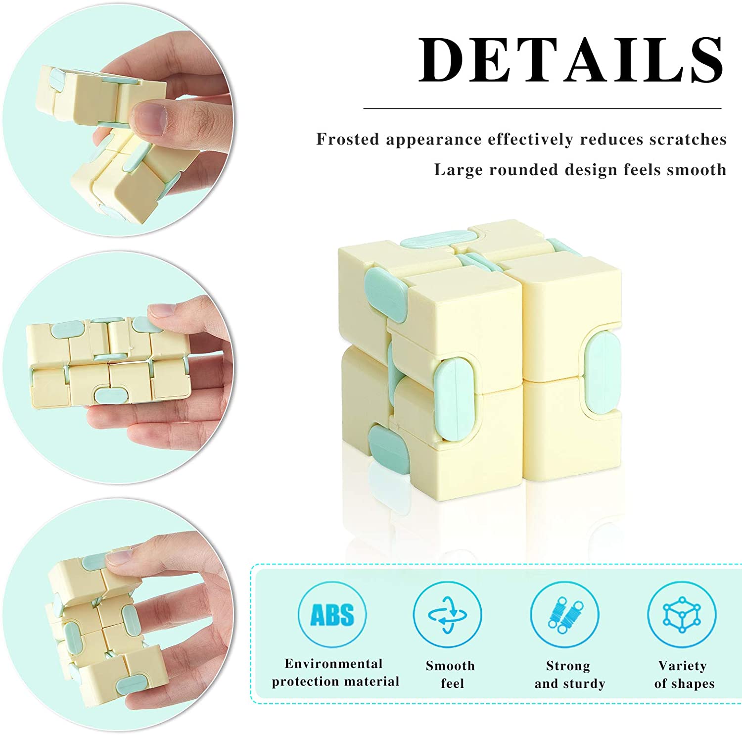 Bekreator Cute Mini Infinity Cube Fidget Toy for Kids Adults 5