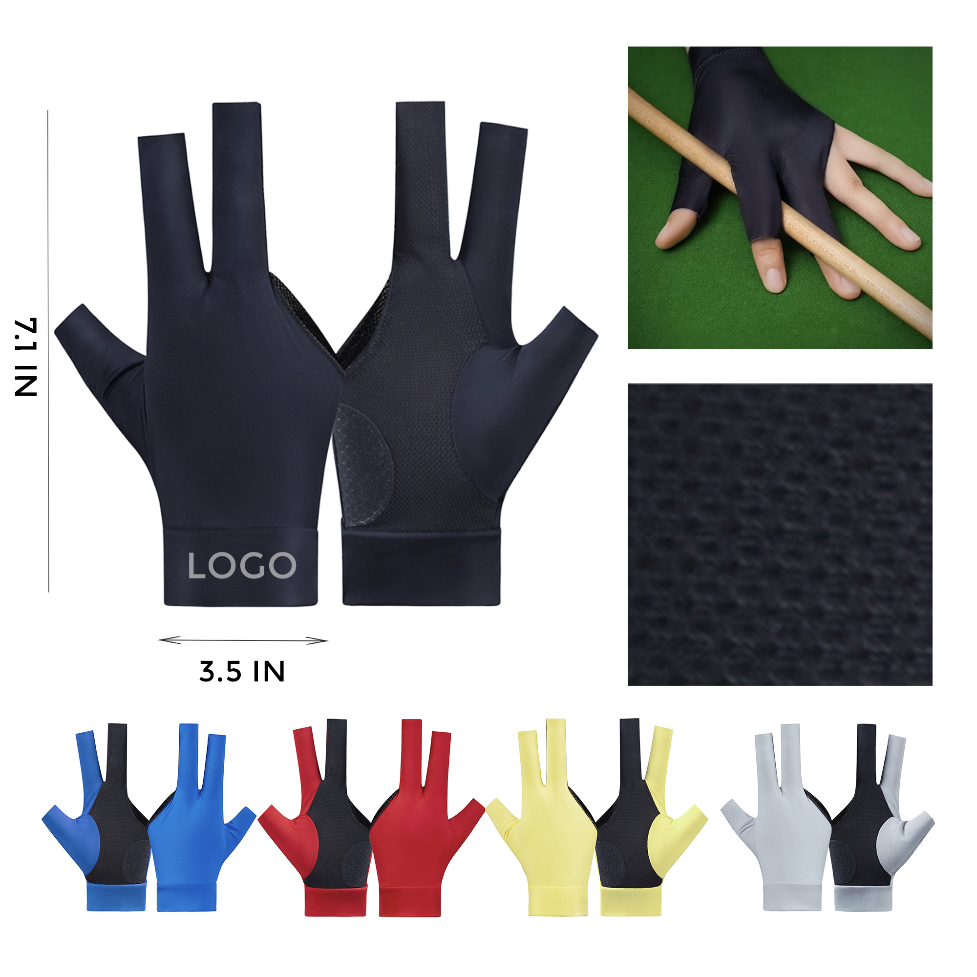 MOQ 10 PCS Comfortable Billiards Gloves 2