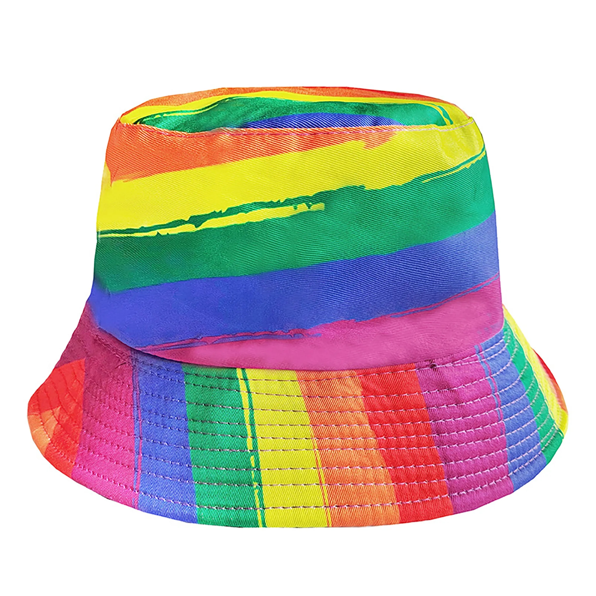 Reversible Men Women Rainbow LGBT Bucket Hat 6