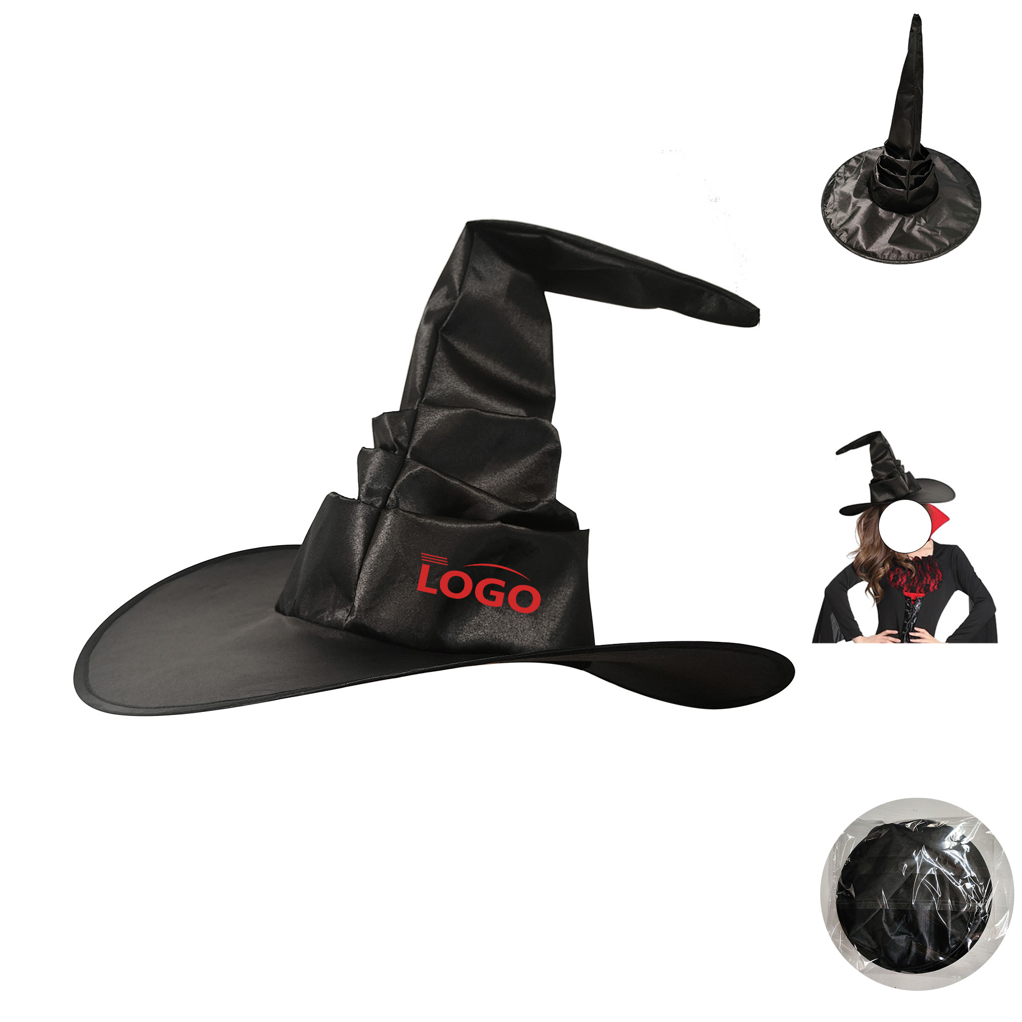 Halloween Black Witch Costume Hat 2