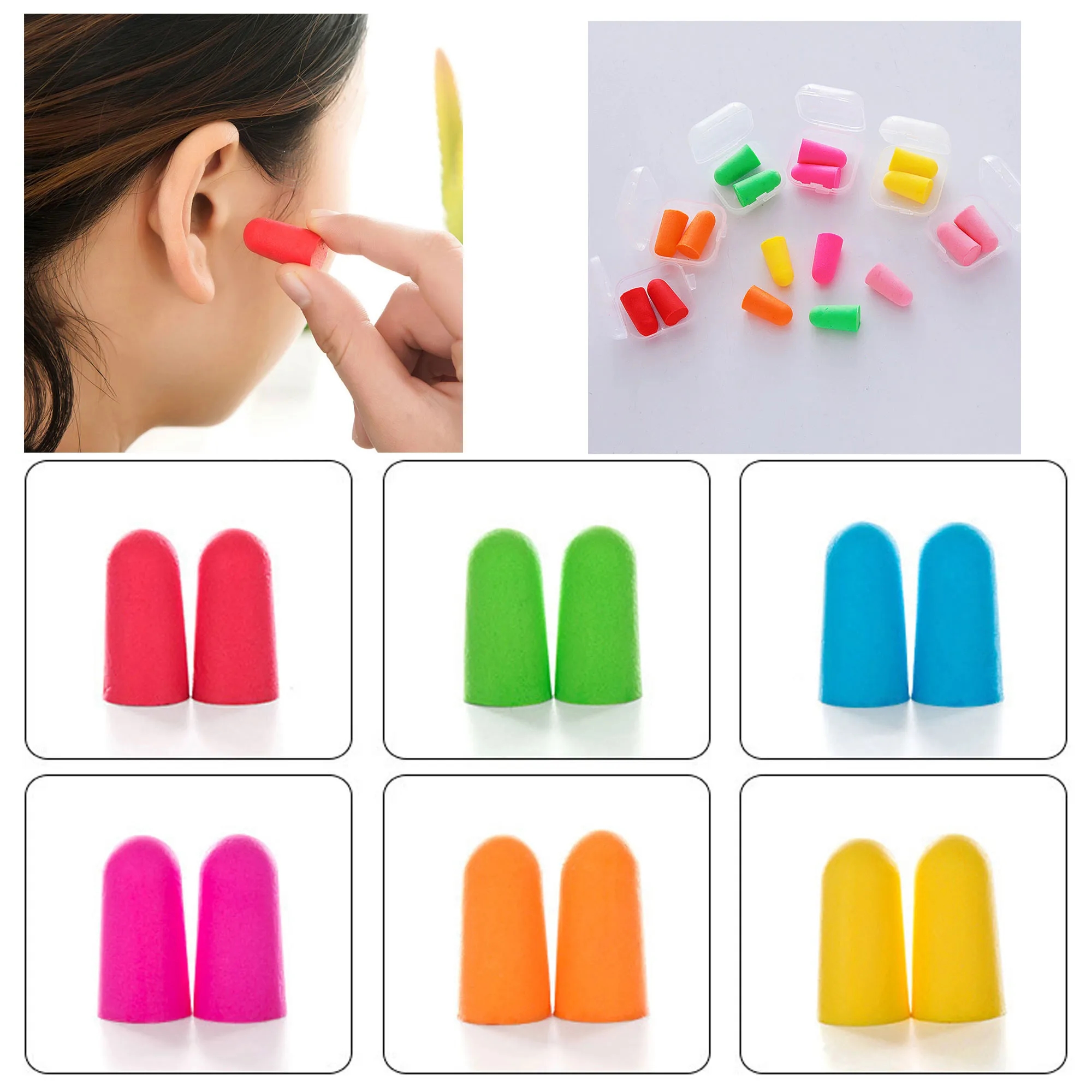 Anti-noise Foam Earplug w/ Reusable Case
