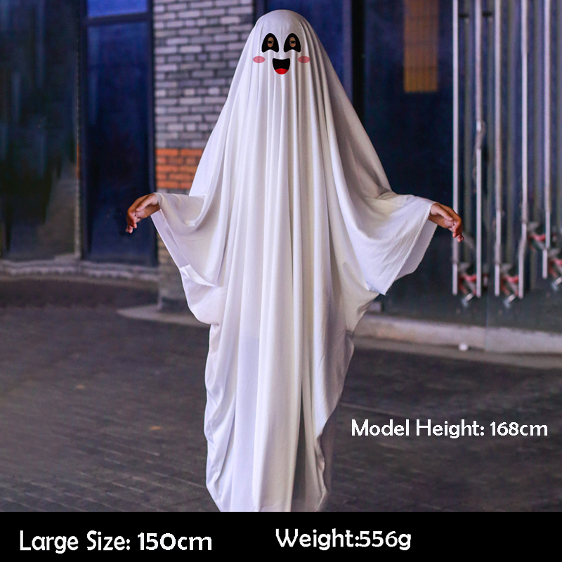 Halloween White Ghost Cloak Costume for Adult Kids Cosplay 9