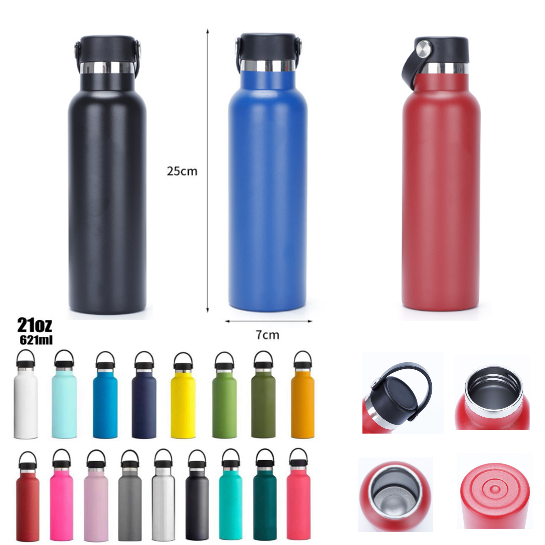 21oz Stainless Steel Vaccum Insulated Water Bottle, custom water bottle with logo imprint 2