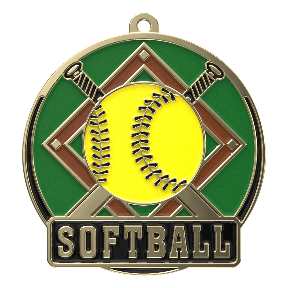 Softball High Tech Medallion (2")