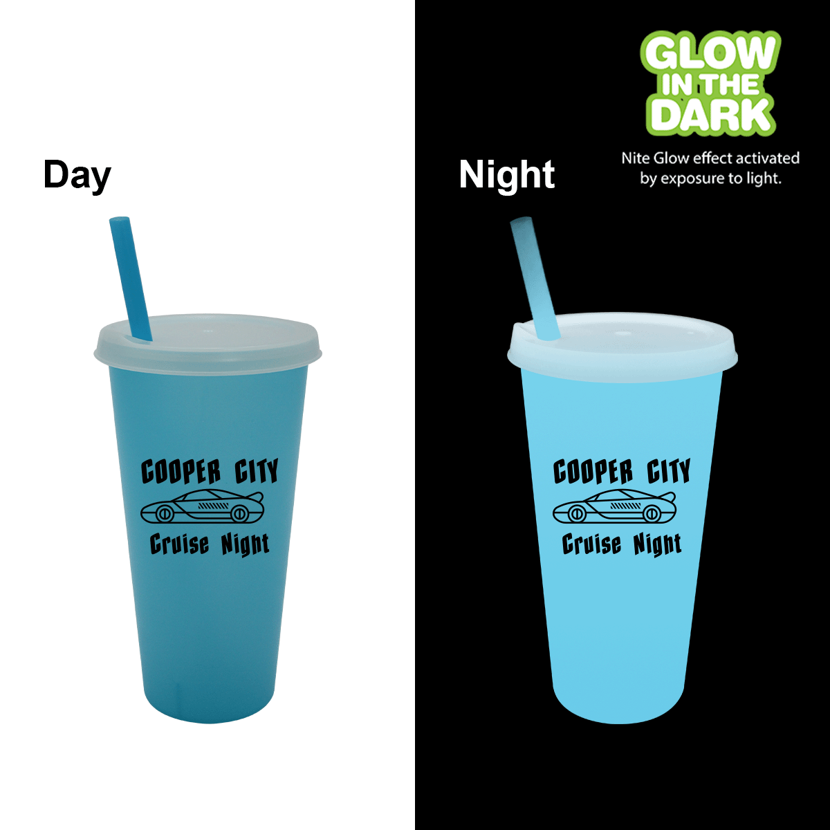 Nite Glow 26 oz. Tumbler with Lid & Straw 16