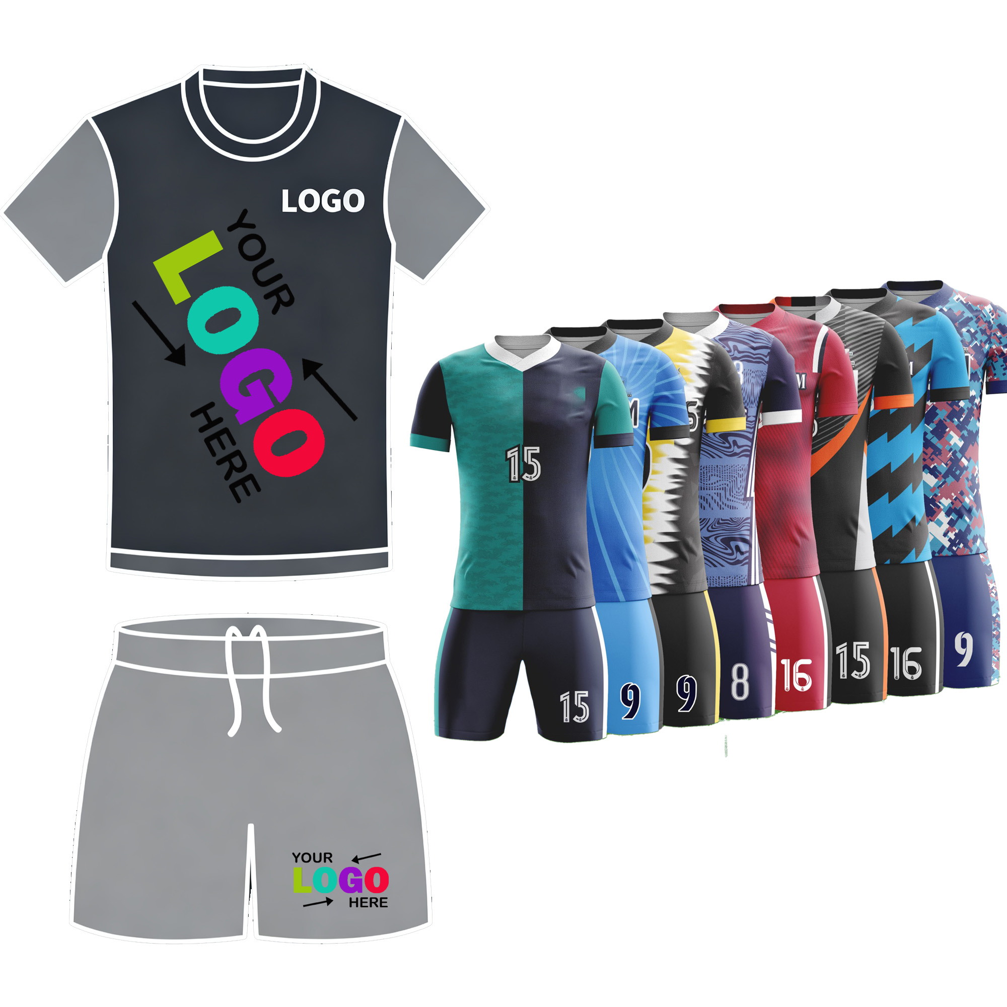 Personalized Team Number Sports Jersey Uniform Designed For Team Competitions 2