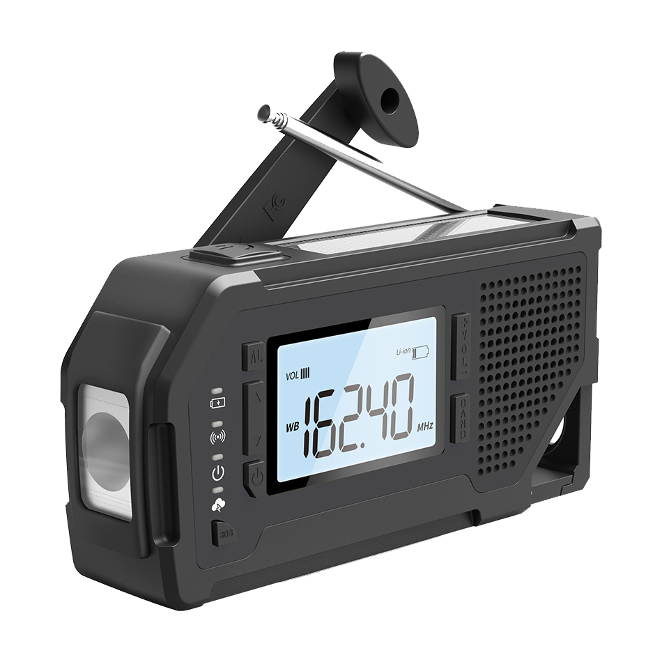 ResQ Emergency Weather Alert Radio – AM/FM/NOAA, 2000mAh Power Bank, Solar & Hand Crank 60