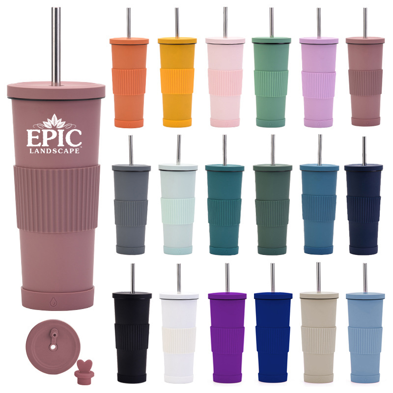 Straw Insulated Stainless Steel Tumbler with Lid 2