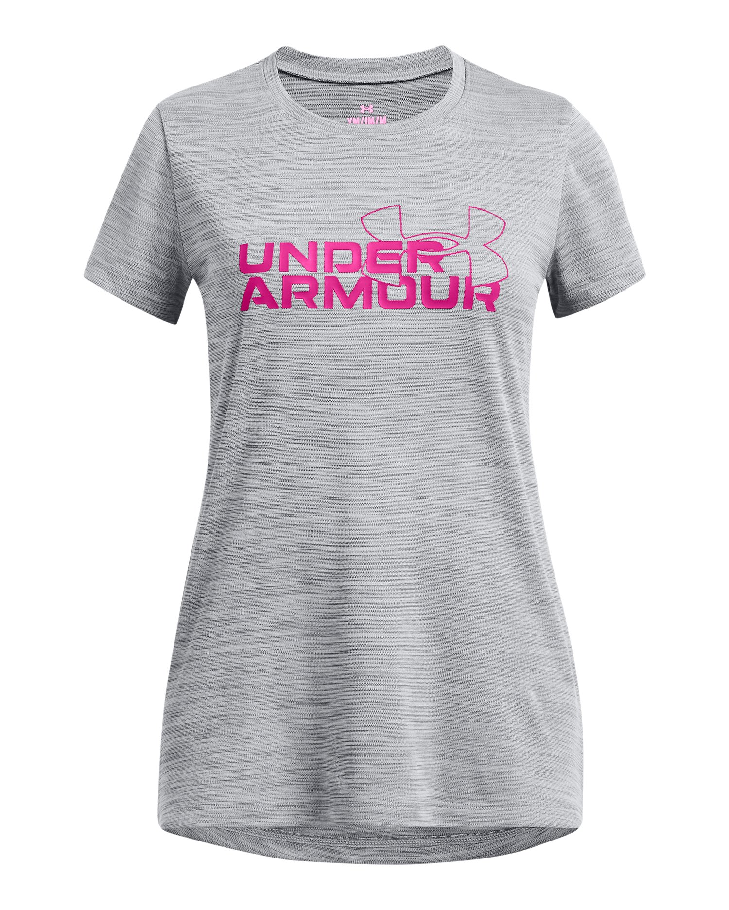 UA Tech Twist Wordmark Logo Girls' Short Sleeve 5