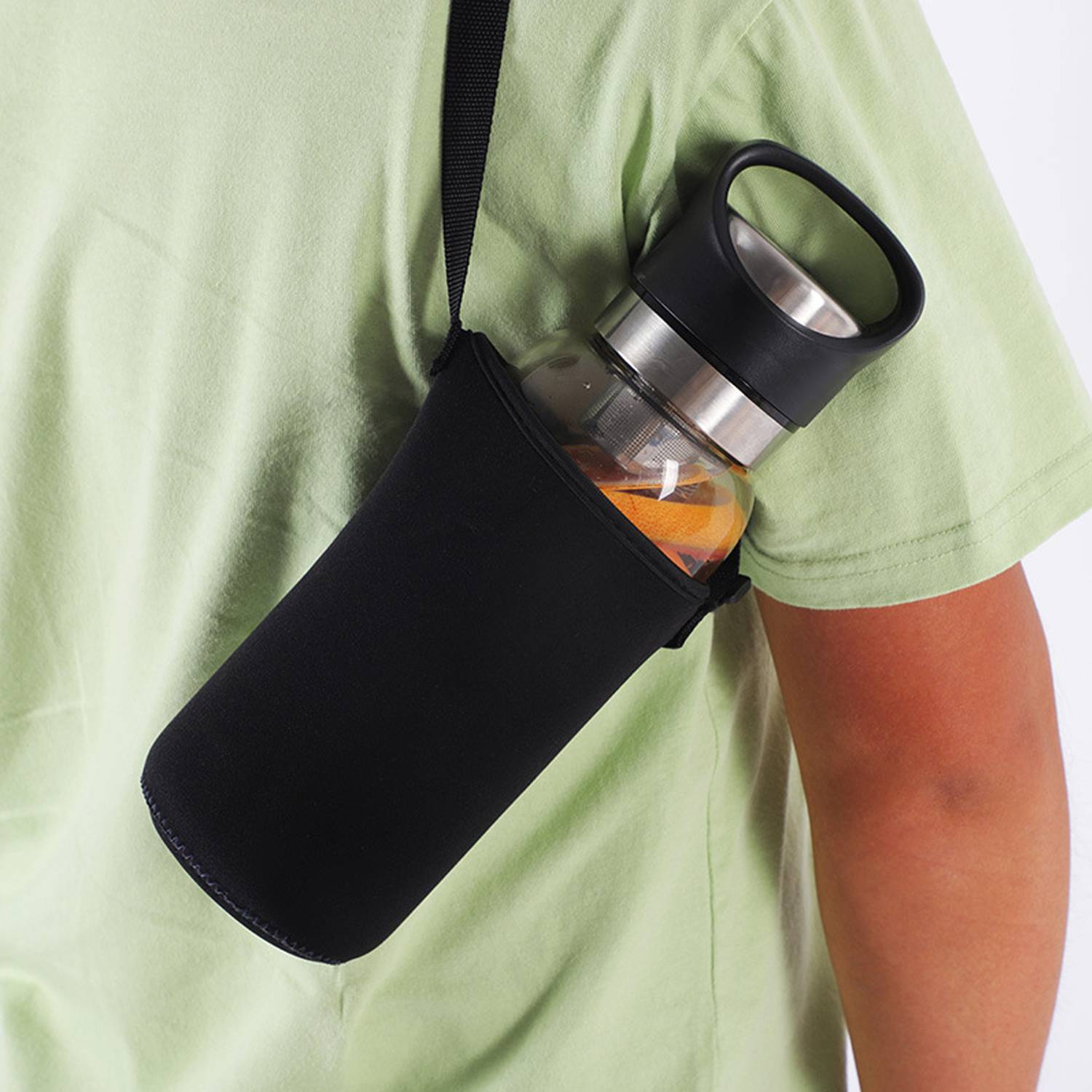 Large-capacity tea glass cup with bottle sleeve 5