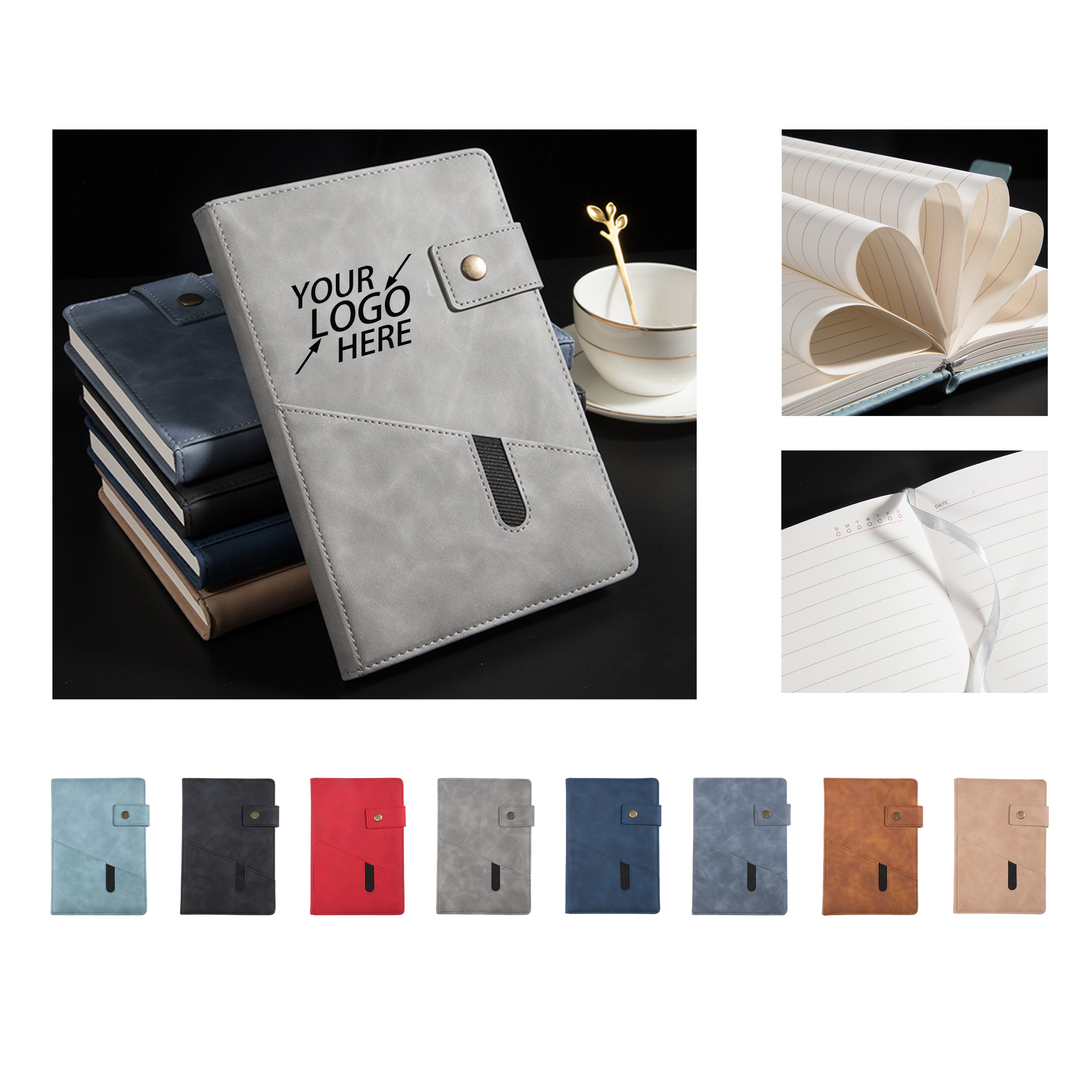 Business Notebook with A5 PU Leather Cover 2