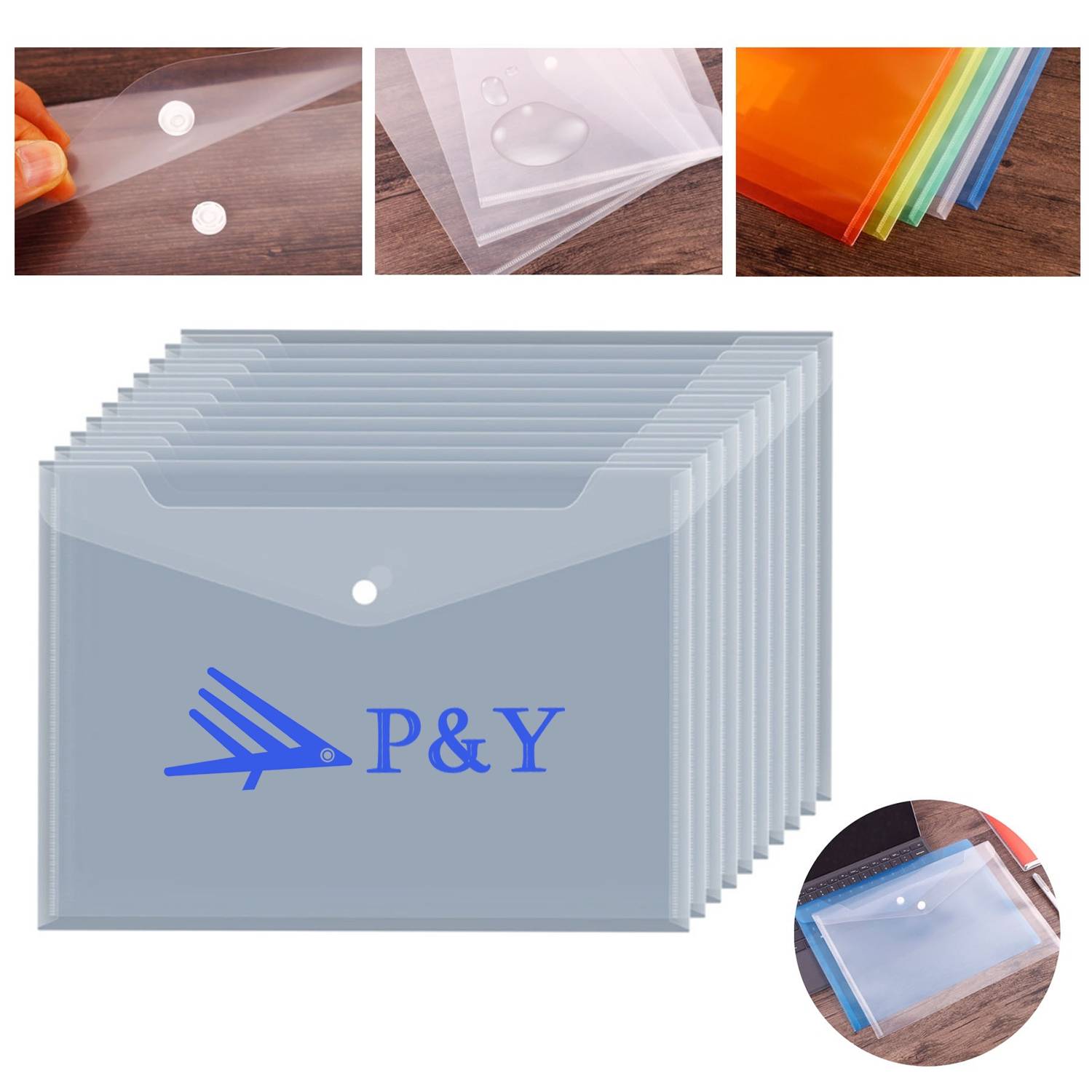 A4 Button File Folder – Transparent & Waterproof Design 9