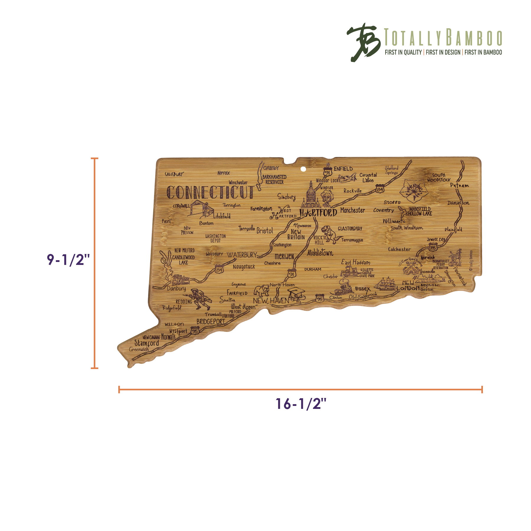 Destination Connecticut Cutting & Serving Board 8