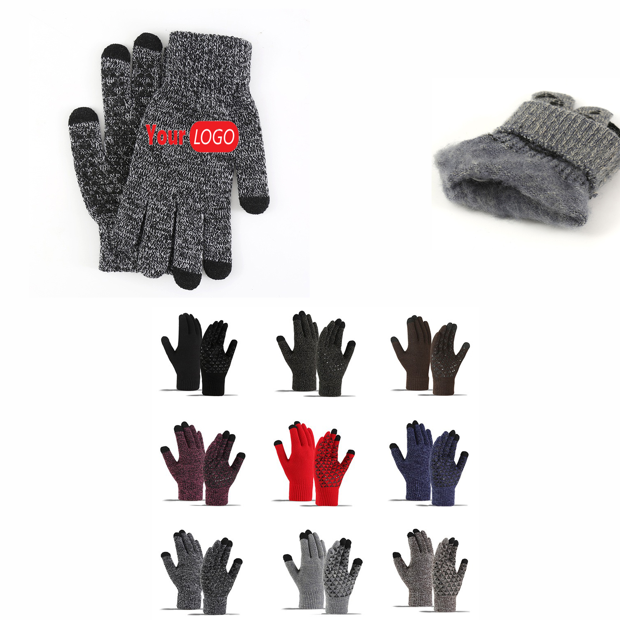 Knitted Touch Screen Gloves MOQ 1pcs 2