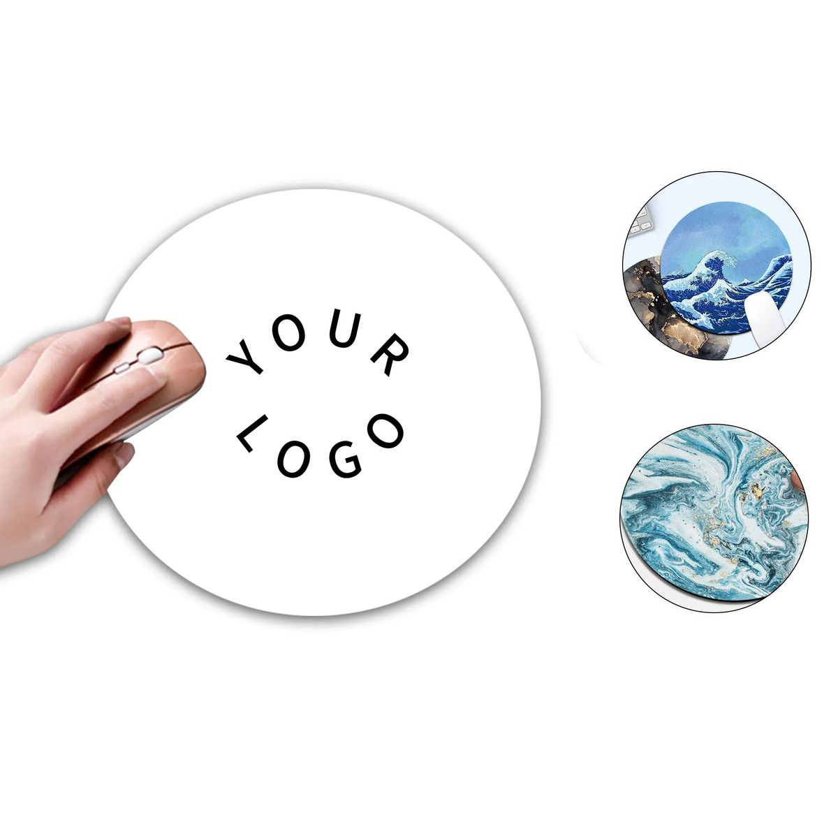 Non Slip Rubber Round Mouse Pad for Workspaces 4