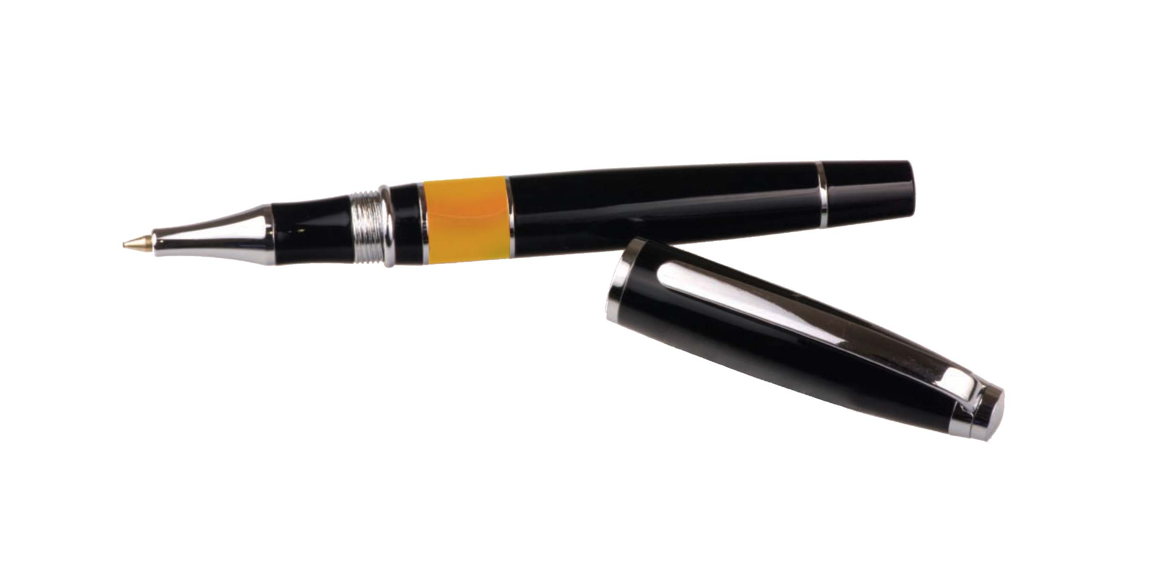 Intrepid Rollerball Pen with Yellow Stone Accented Barrell