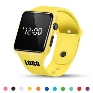 Sports Watch With Red Digital Square Dial Adjustable Band Detachable Design 48