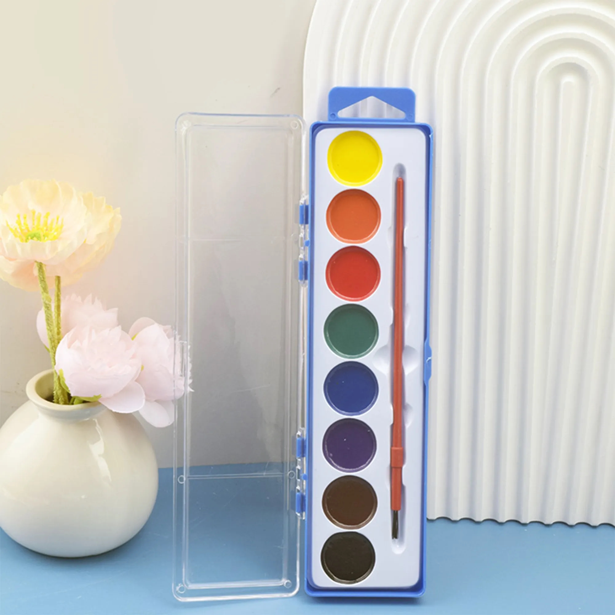 8-Color Solid Watercolor Paint Set For Kids 5
