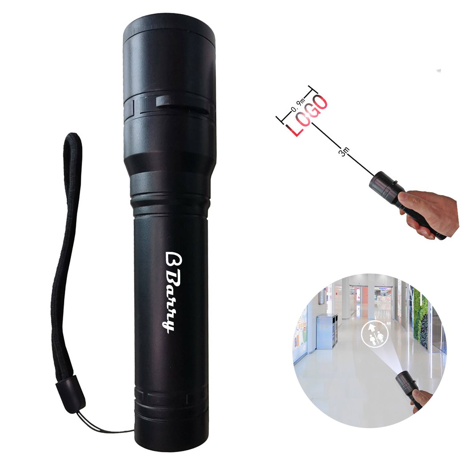 LED logo 1-5 meter telephoto flashlight 1
