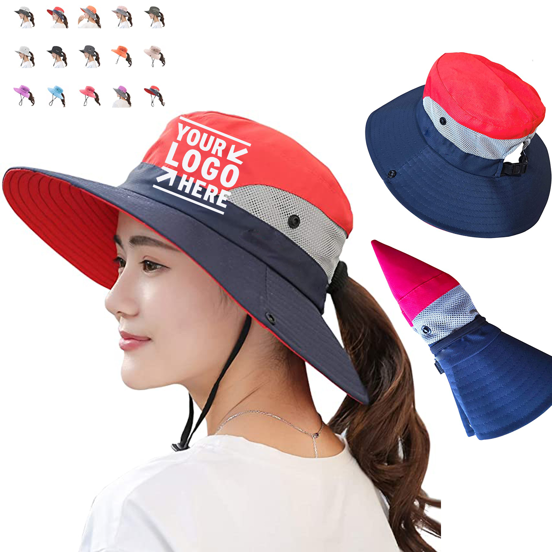 Women Ponytail Sun Hat 2