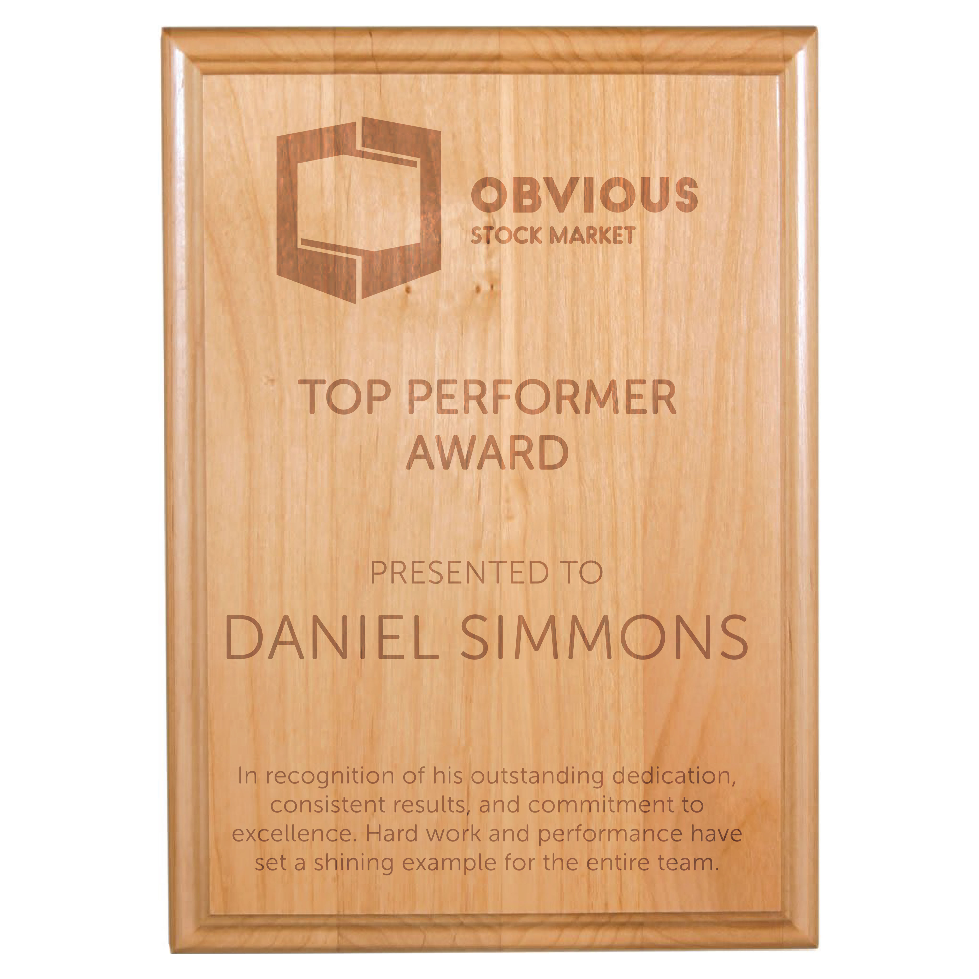 5" x 7" All American Red Alder Plaque