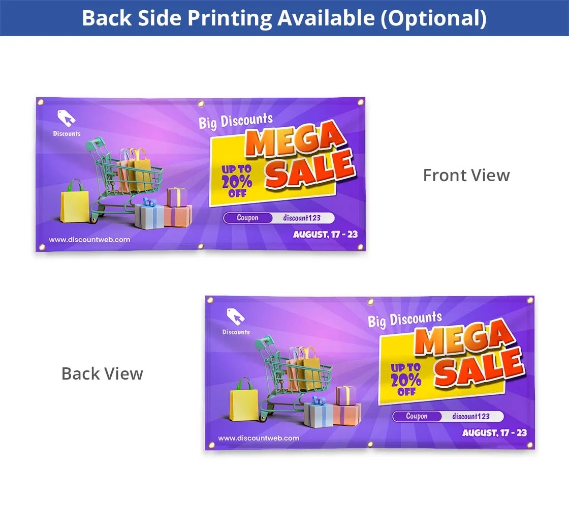 Ultra Premium Vinyl Banners (1'x1') Left & Right Pole Pocket 3