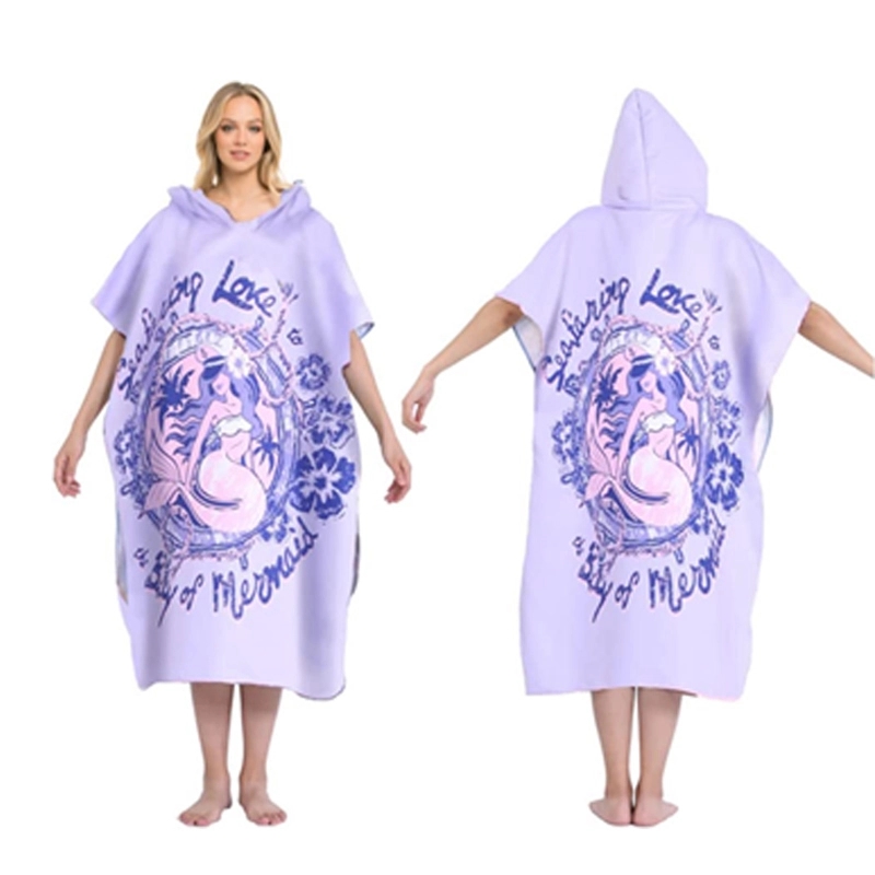 Custom Sublimation Beach Poncho Changing Robe With Hood 9
